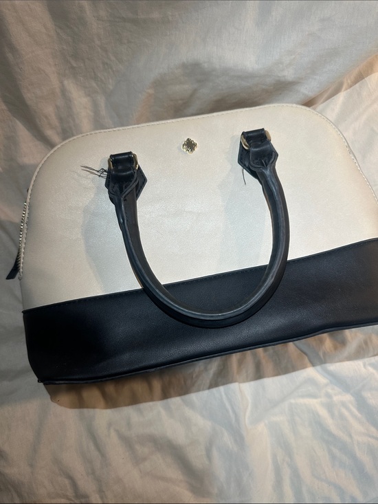 crown & ivy Handbags - crown & ivy Black and White Two-Tone Satchel